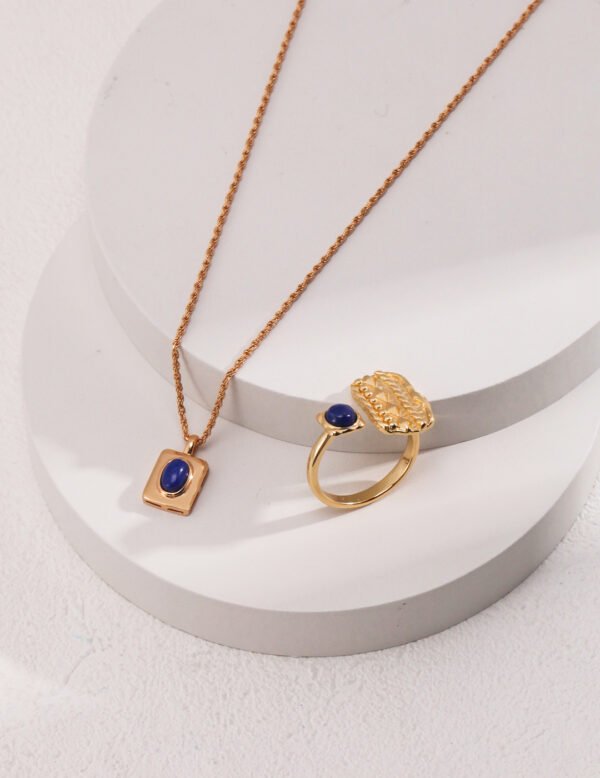 Pure silver lapis lazuli necklace - Image 3