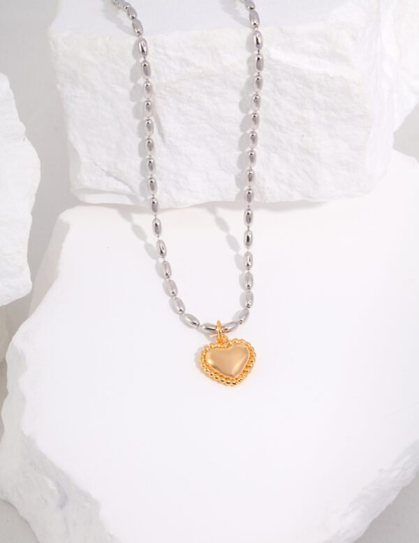 Pure silver heart-shaped necklace - Image 2