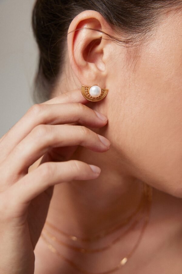 Pure silver pearl earrings - Image 7