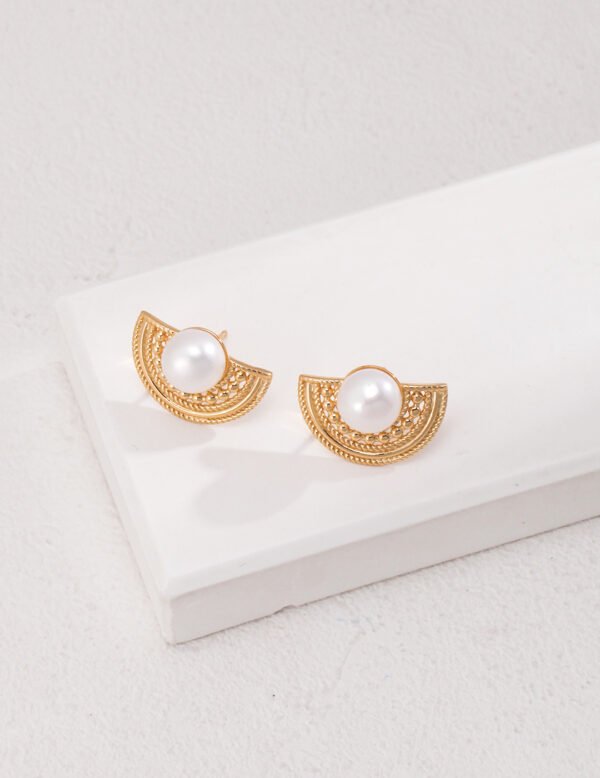 Pure silver pearl earrings - Image 3