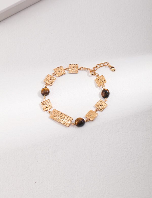 Silver Tiger Eye Stone Bracelet